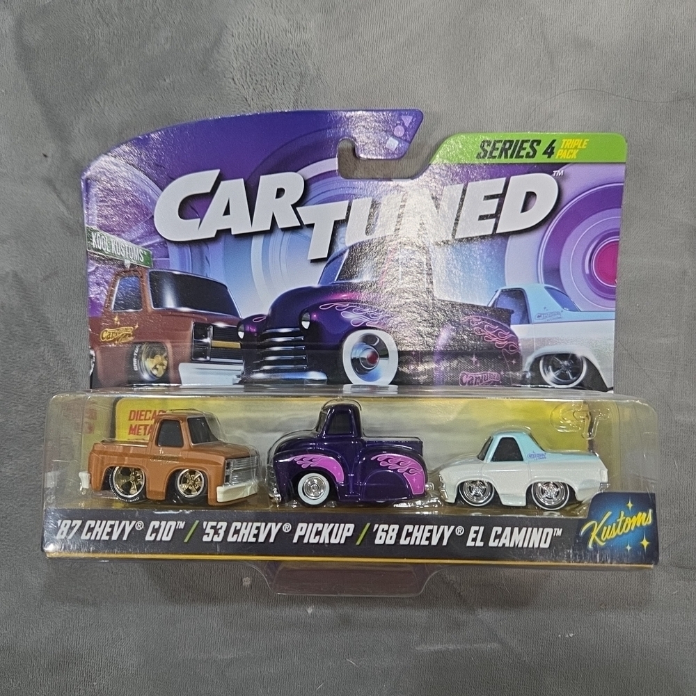 CarTuned 3-Pack Series 4 Kool Kustoms '87 Chevy C10 '53 Pickup & '68 El Camino